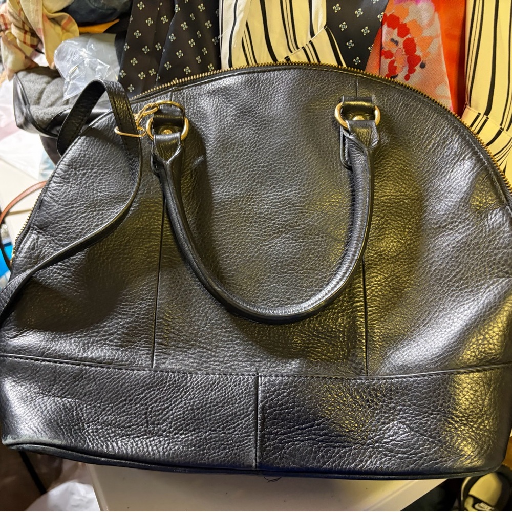 Latico Black Leather Shoulder Bag